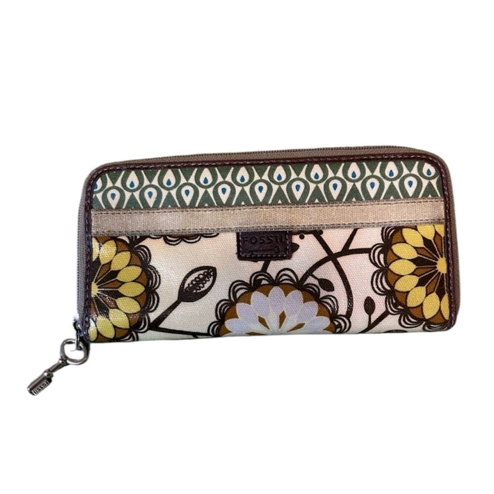 Fossil floral Printed zip around Key-Per wallet